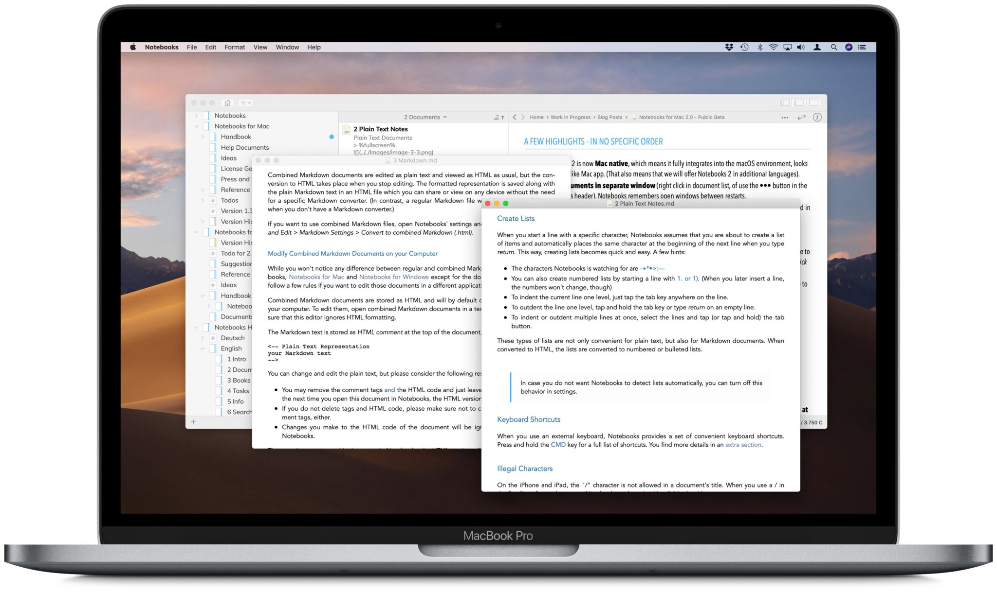 notebook on mac application